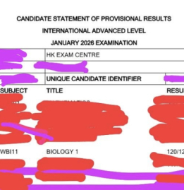 iAL Bio unit 1 paper 滿分